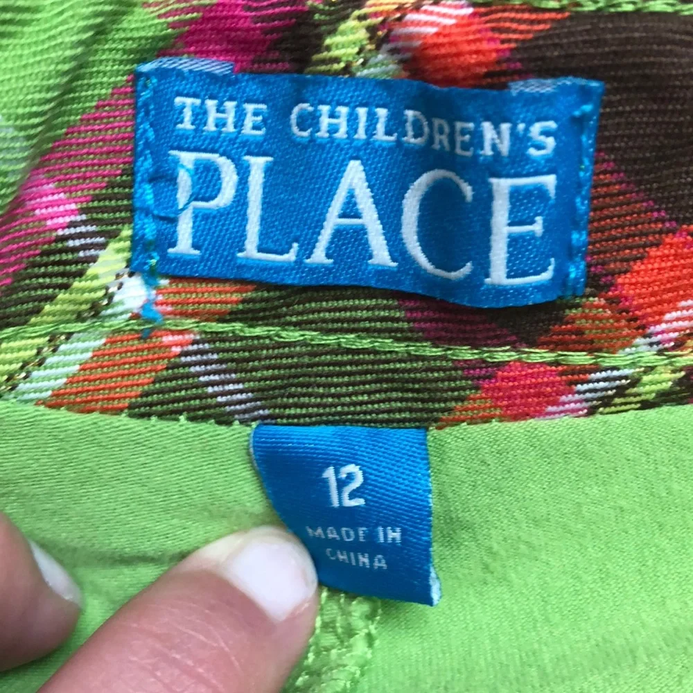 The Children's Place Skirt Girls Size 12 Plaid Green Pink Yellow White Brown‎